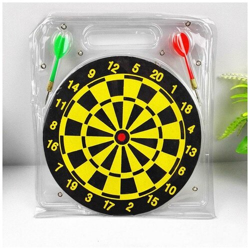 Дартс двусторонний, набор с 6 иголками для игры, диаметр 41 см