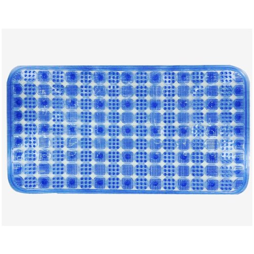 Коврик для ванной противоскользящий на присосках / Коврик массажный прямоугольный, синий