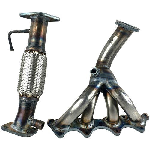 Вставка замены катализатора (выпускной коллектор) KIA Rio 4 X-Line 1.6 с гофрой