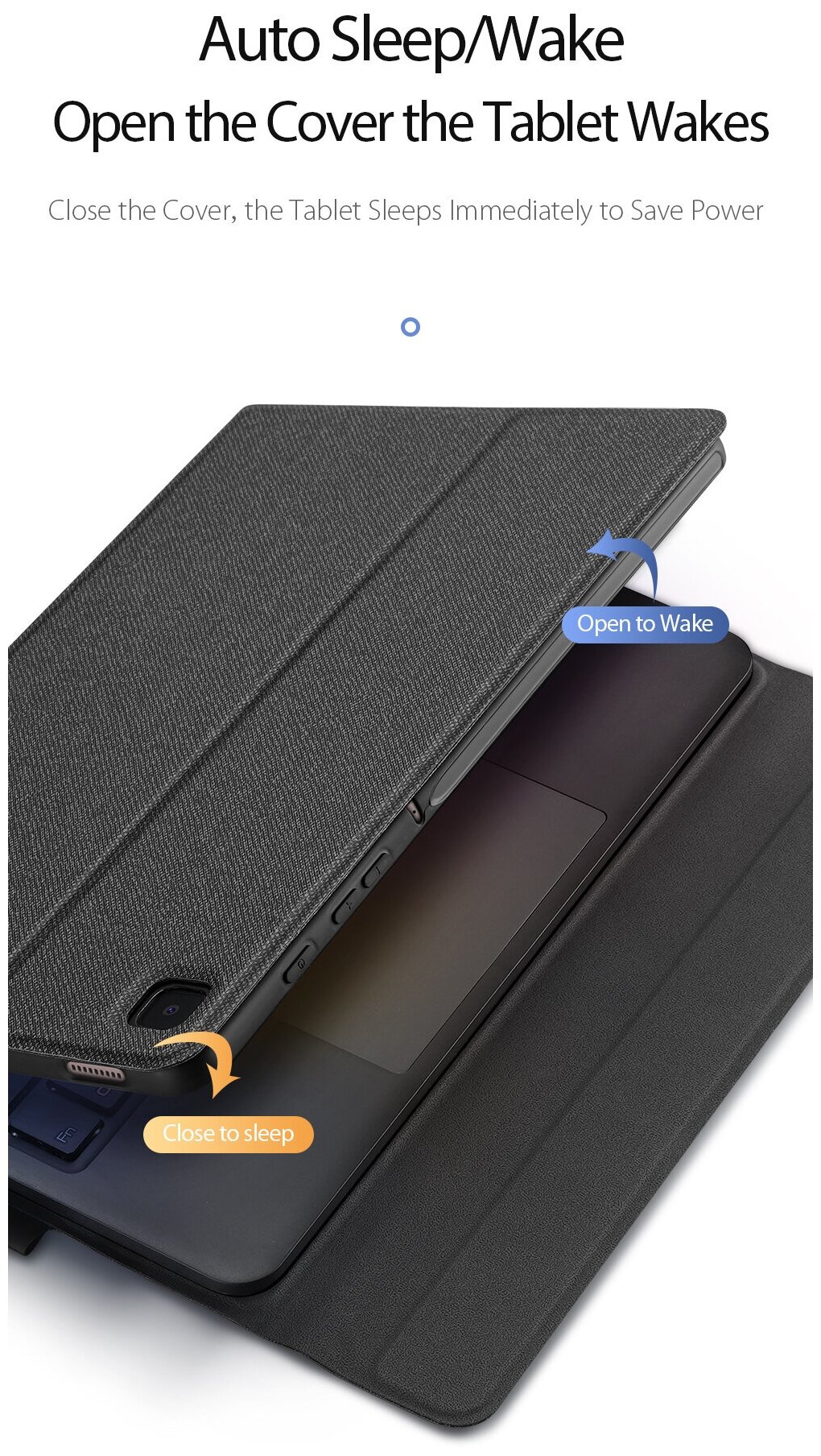 Чехол с русской клавиатурой Dux Ducis для Samsung Galaxy Tab S6 Lite (P610 / P6115) черный