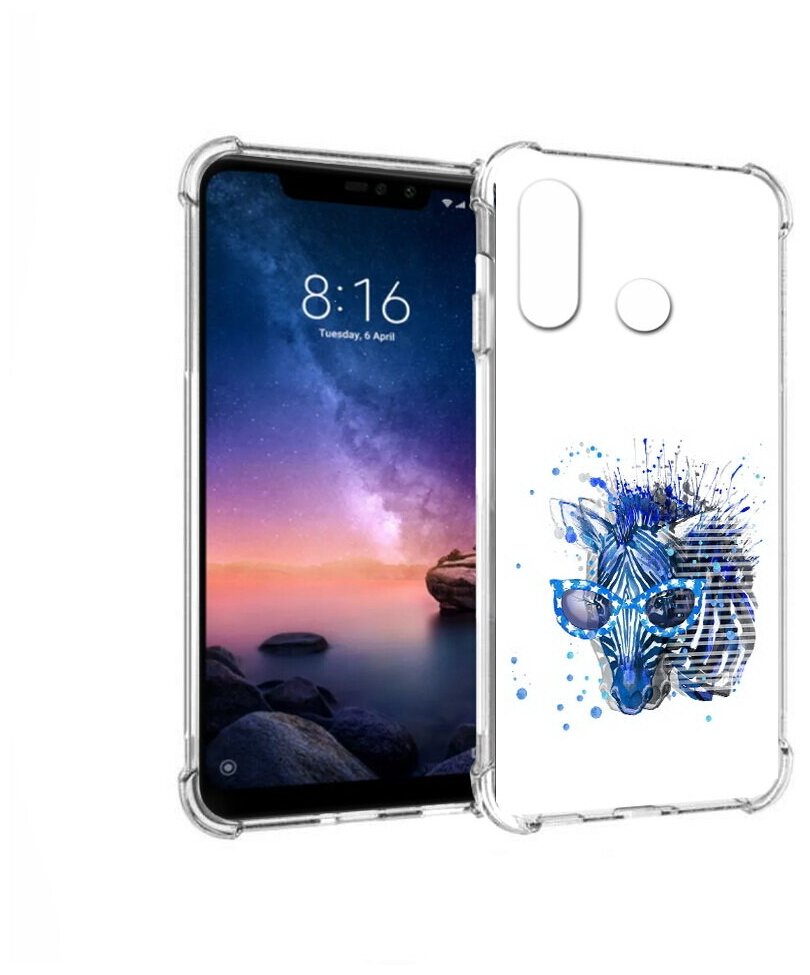 Чехол задняя-панель-накладка-бампер MyPads расплывчатая зебра для Xiaomi Redmi Note 6/Note 6 Pro противоударный