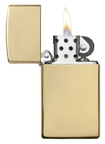 Оригинальная бензиновая зажигалка ZIPPO Slim® 1654B с покрытием High Polish Brass