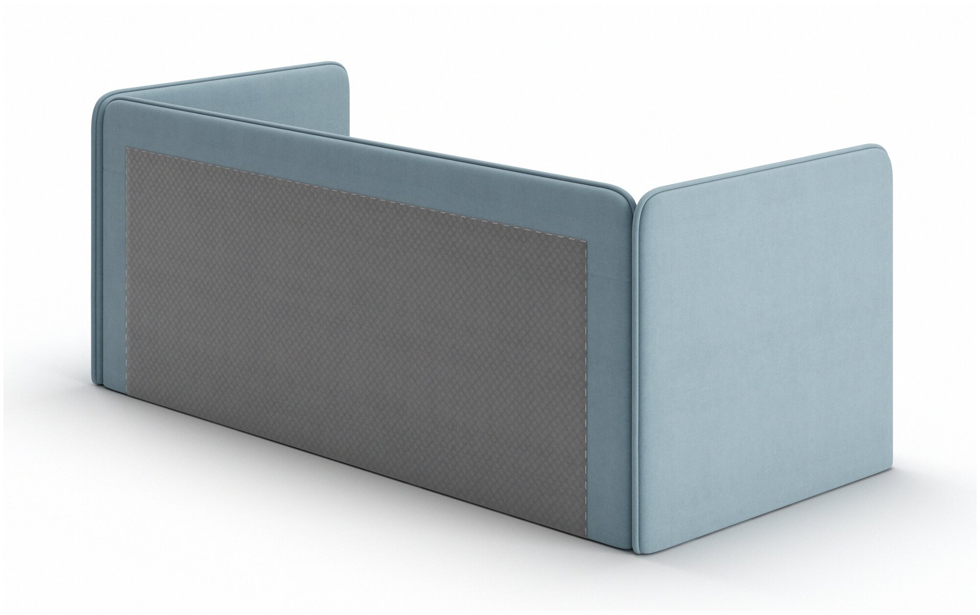 Кровать-диван Romack Leonardo 160*70 голубой с ящиком для белья + боковина большая - фотография № 11