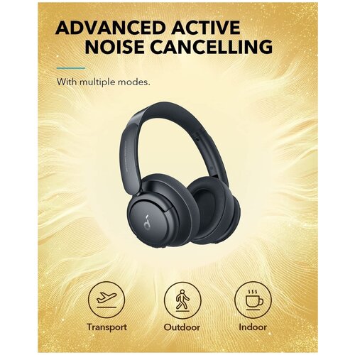 Беспроводные наушники Soundcore by Anker Life Q35 Wireless Active Noise Cancelling Headphones Obsidian Black (A3027Р11)