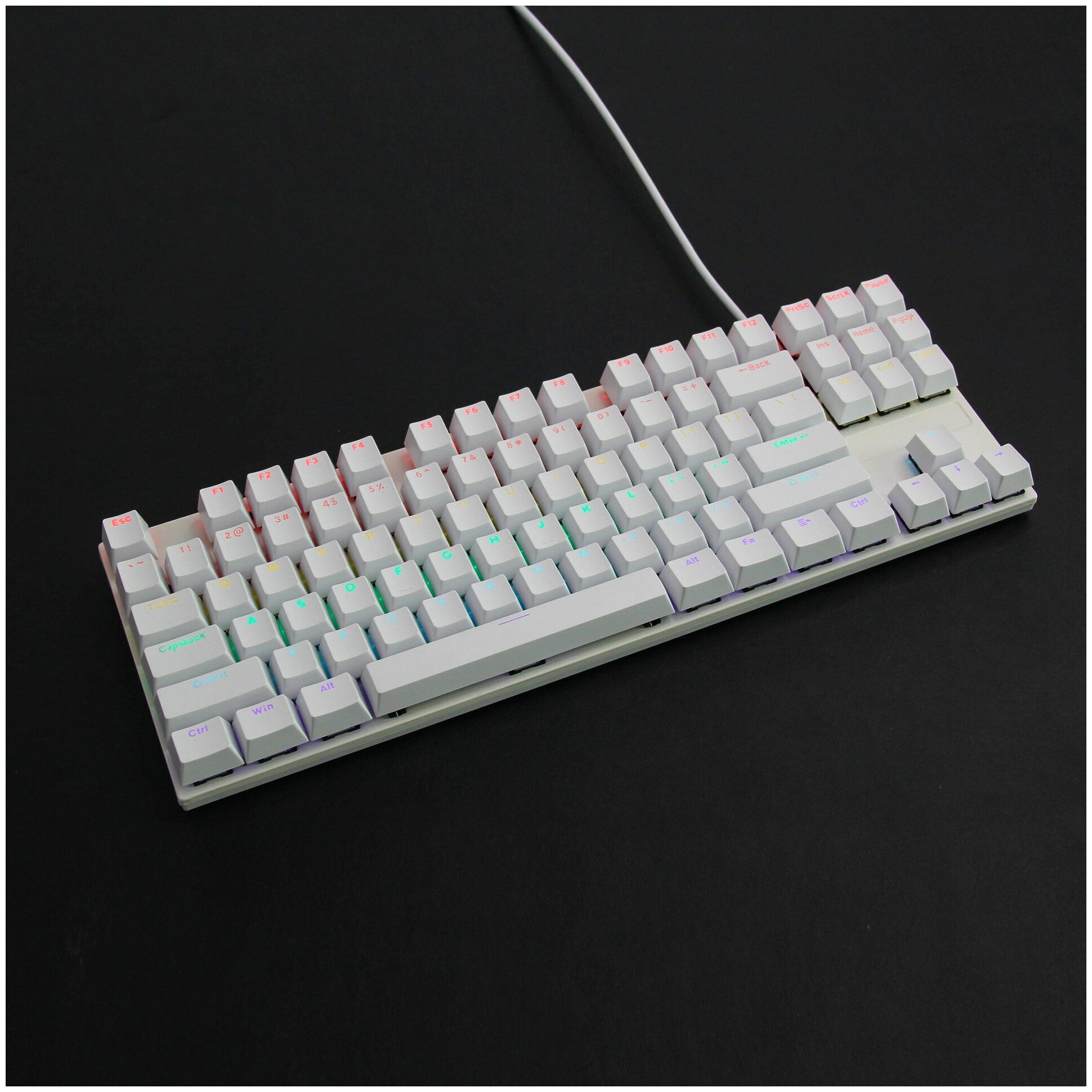 Клавиатура игровая проводная Booox K87 Red Switch русская раскладка Белый