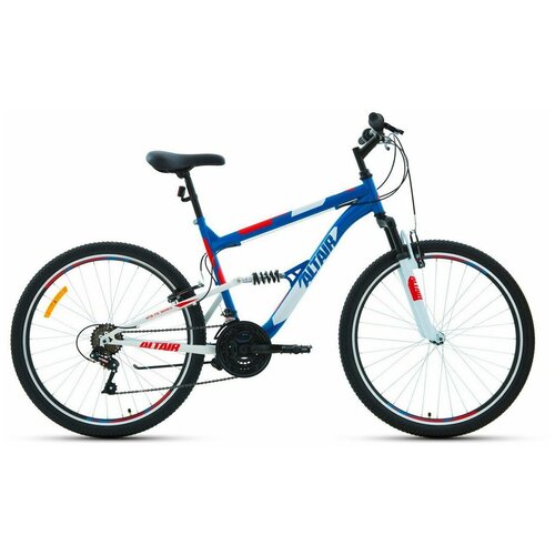 Велосипед горный двухподвес ALTAIR MTB FS 26 1.0 26 18 синий/красный RBKT1F16E009 2021 г.