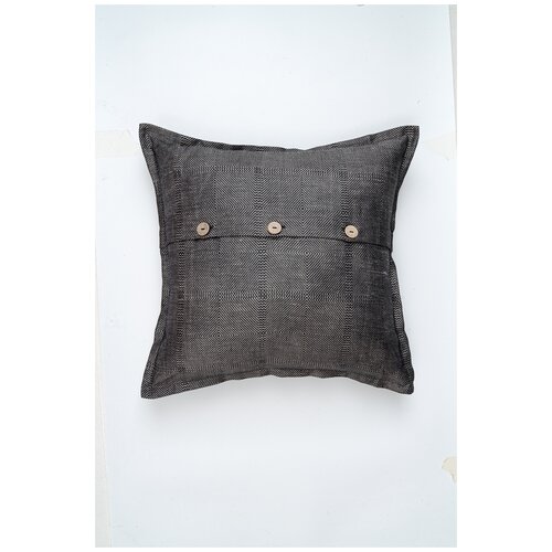 Подушка декоративная RUSBY Ромбы, 45x45 см, черный вареный