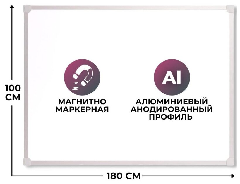 Доска магнитно-маркерная 100х180 Attache Economy лак