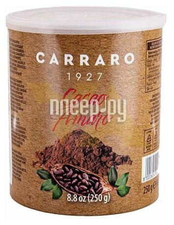 Какао Carraro Cacao Amaro (Какао Амаро), ж/б, 250г - фотография № 2