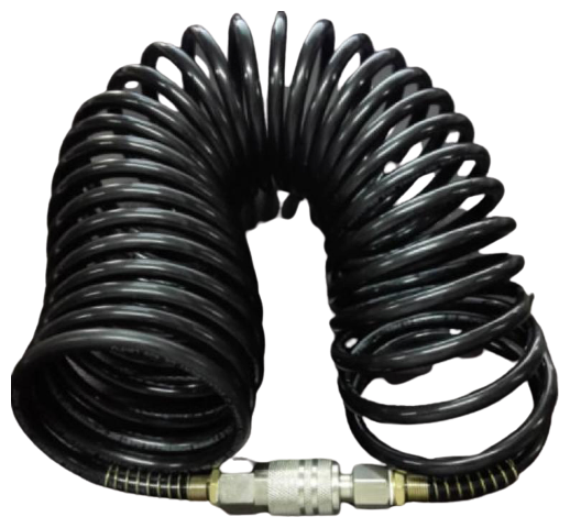 Для Краскопультов: Шланг Pegas спиральный черный полиуретановый 10 м 8*12мм