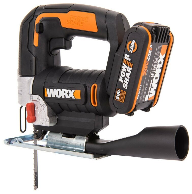 Лобзик аккумуляторный WORX W543, 20В, 2 Ач х1, ЗУ 2А, кейс