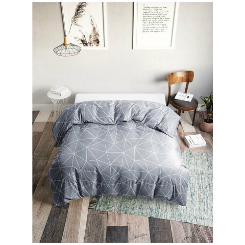 Пододеяльник Евростандарт Поплин Ночь Нежна Грань (серый) 7352-2