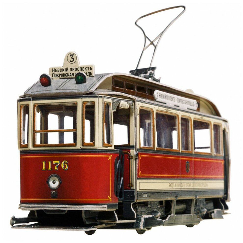 Сборная модель УмБум "Петербургский Трамвай" 605 - фото №4