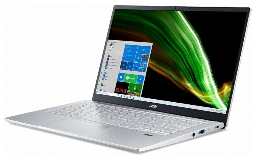 Ноутбук Acer Swift 3 SF314-43-R16J 14 IPS AMD Ryzen 5 5500U 21ГГц 6-ядерный 16ГБ LPDDR4x 512ГБ SSD AMD Radeon Windows 11 Home серебристый