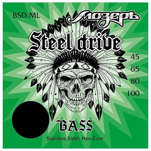 BSD-ML Steel Drive Комплект струн для бас-гитары, сталь, 45-100, Мозеръ bsd ml steel drive комплект струн для бас гитары сталь 45 100 мозеръ