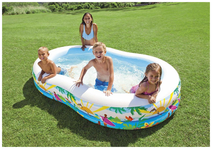 56490NP Семейный надувной <b>бассейн</b> "SWIM CENTER™ SEASHORE POOL", 262*160*46 см, INTEX конструкция над