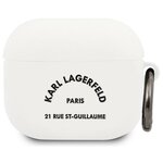 Чехол с карабином CG Mobile Karl Lagerfeld Silicone case with ring RSG logo для AirPods 3 - изображение