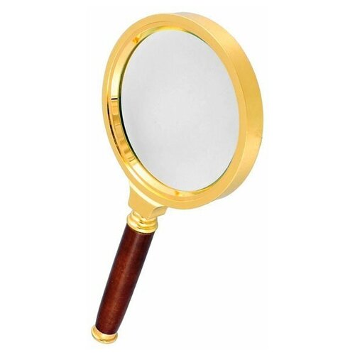 Magnifier Лупа ручная круглая Magnifier 6х для чтения в золотистой оправе