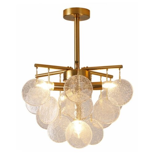 Люстра потолочная LEEK Rivoli E14 4х60Вт стекло золото.