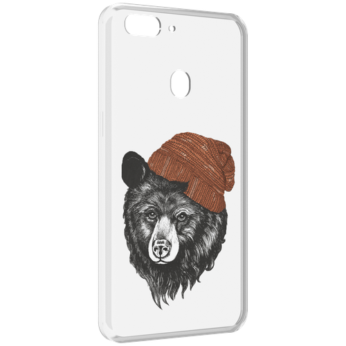 Чехол MyPads Медведь в шапке 2 для Oppo Realme 2 задняя-панель-накладка-бампер