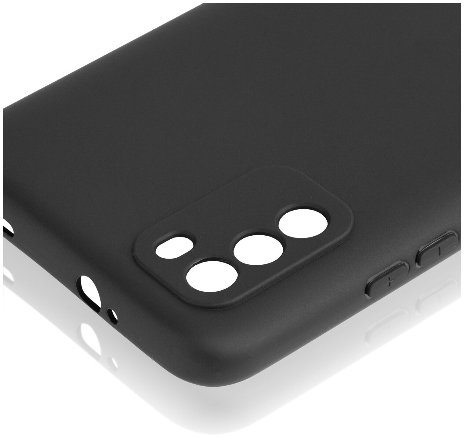 Чехол-накладка ROSCO для Xiaomi Poco M3 (Сяоми Поко М3, Ксиаоми) тонкий c матовым SOFT-TOUCH покрытие и защитой модуля камер, противоударный, черный