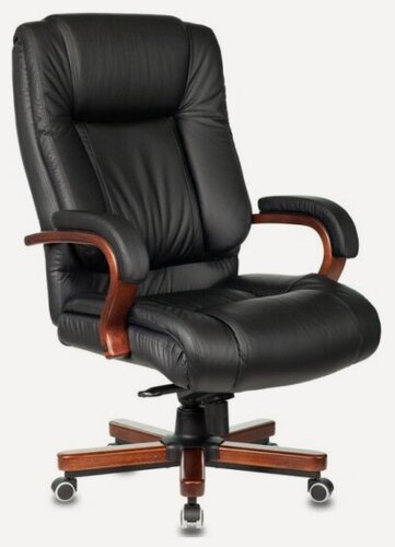 Изображение товара Кресло руководителя Бюрократ T-9925WALNUT/BLACK черный кожа
