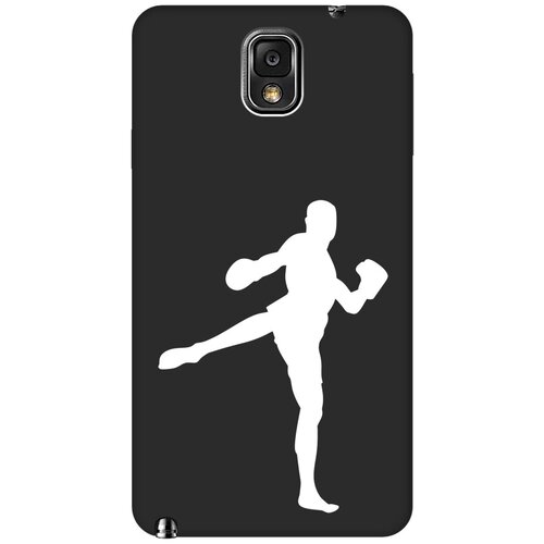 Матовый чехол Kickboxing W для Samsung Galaxy Note 3 / Самсунг Ноут 3 с 3D эффектом черный матовый чехол volleyball w для samsung galaxy note 3 самсунг ноут 3 с 3d эффектом черный