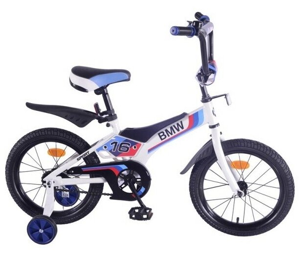 Детский велосипед BMW колеса 16", с накладкой на раме, белый