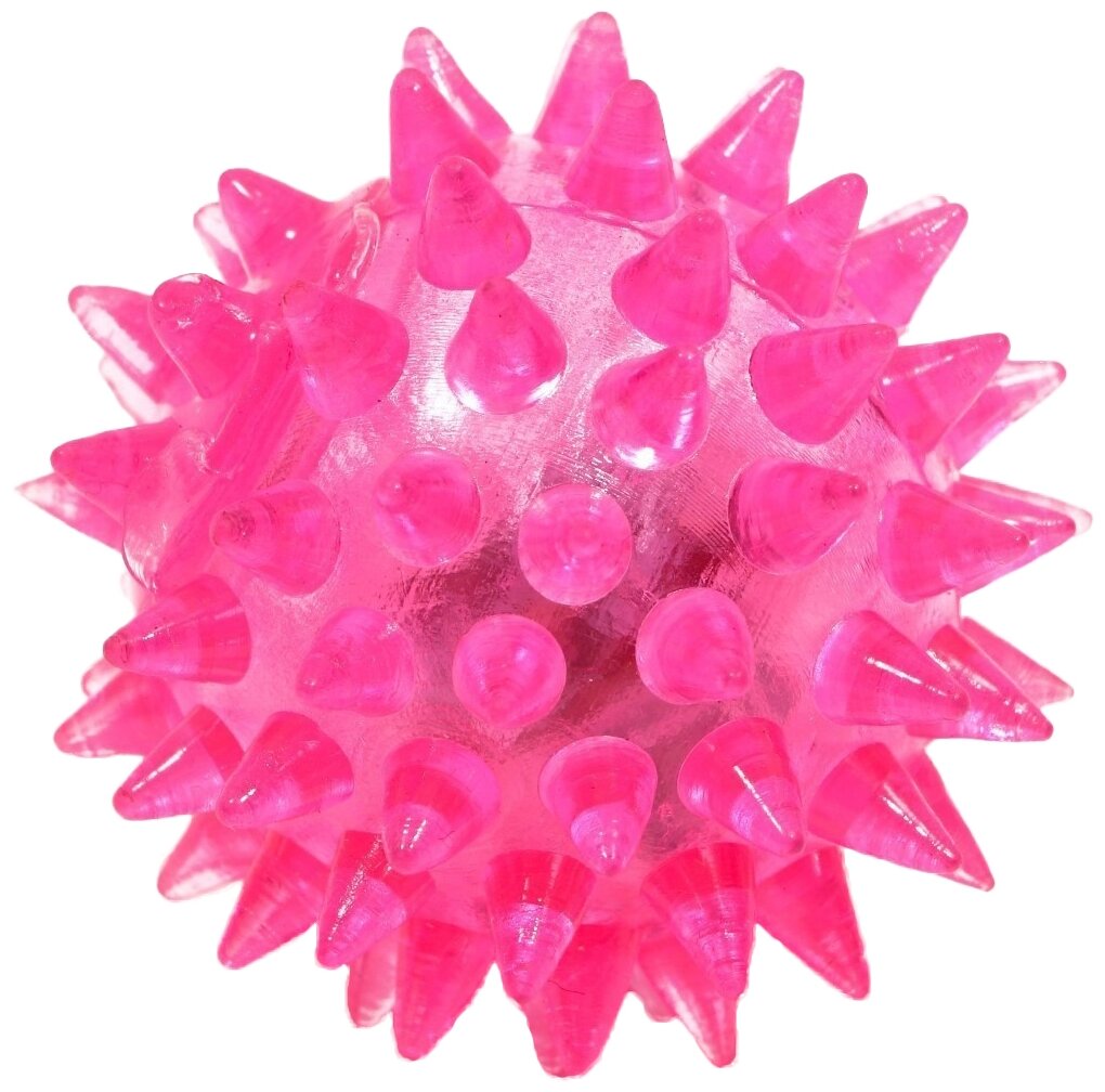 Мяч светящийся для животных малый, TPR, 4,5 см, розовый 6255213