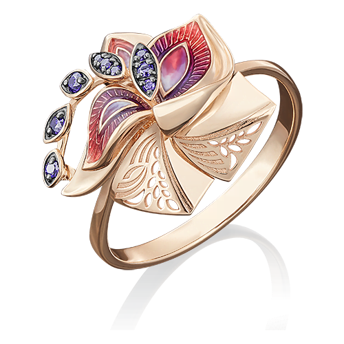 Кольцо PLATINA красное золото 585 проба фианит размер 19 70080₽