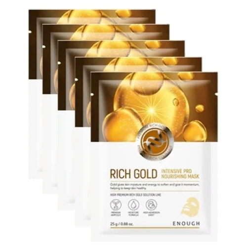 Enough Маска тканевая с 24K золотом - Premium rich gold intensive pro nourishing mask, (5шт*25мл)