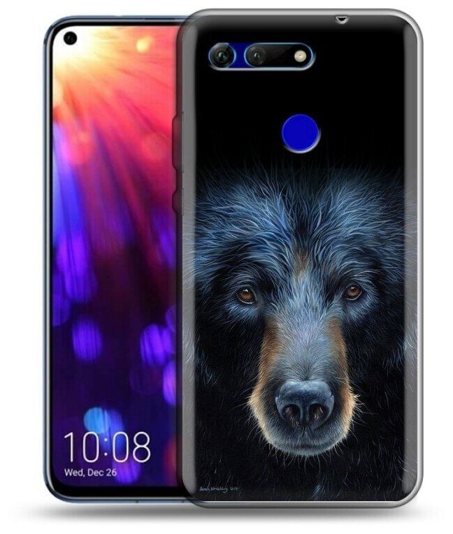 Дизайнерский силиконовый чехол для Хонор Вью 20 / Huawei Honor View 20 Медведь