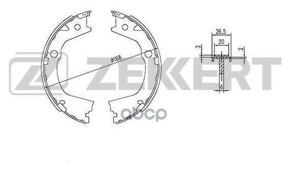 Колодки Торм. Бараб. Задн. Ssangyong New Actyon 10- Zekkert арт. BK4455