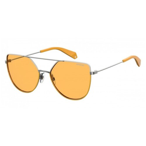фото Солнцезащитные очки polaroid, кошачий глаз, оправа: металл, поляризационные, для женщин, желтый