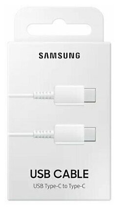 Зарядное устройство Samsung Cable USB-C на USB-C, 3А, 1.8м, белый