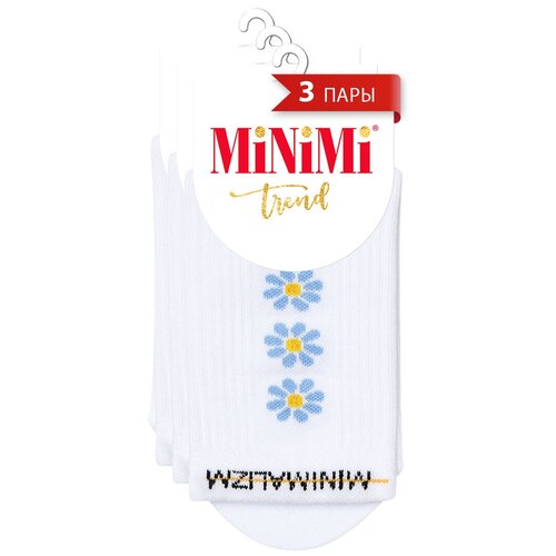 Носки MiNiMi, 3 пары, размер 35-38, белый миними minimi носки женские mini trend 4215 ромашки bianco 35 38