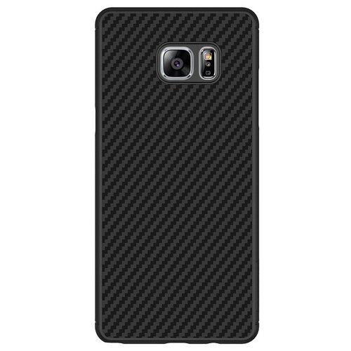 Накладка Nillkin Synthetic Fiber пластиковая для Samsung Galaxy Note FE (Fan Edition) Black Carbon (черный карбон) чехол nillkin qin leather case для samsung galaxy note fe fan edition brown коричневый