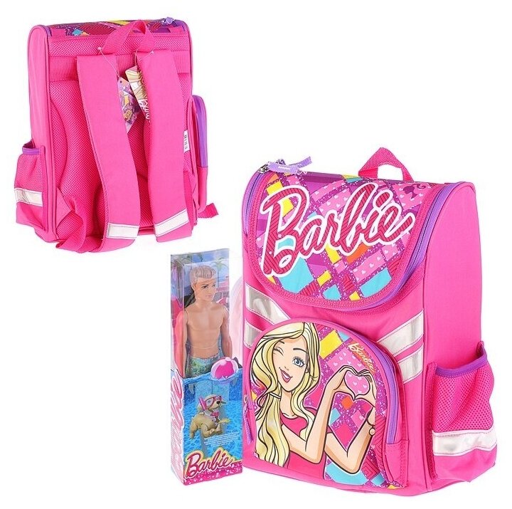 Рюкзак Академия Холдинг Barbie с эргономической спинкой размер 35х26,5х13 см, кукла BREB-MT1-113F_p