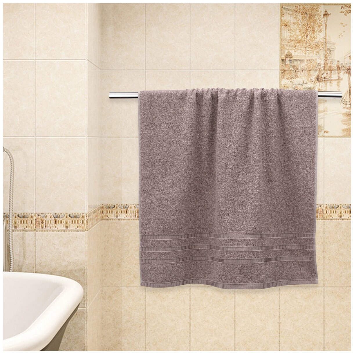 Махровое полотенце Концепт, размер M 45* 90, серое - фотография № 2