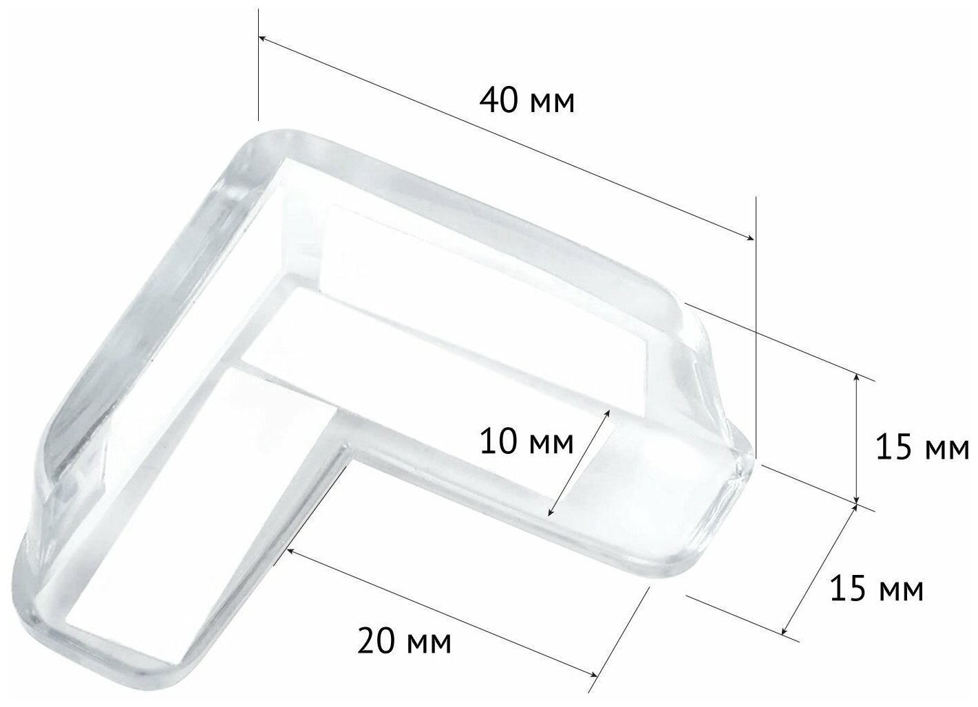 Уголки защитные/накладки на углы мебели прямоугольные для безопасности детей, набор 4 шт силиконовых/пластиковых накладок с усиленным скотчем, Toutou