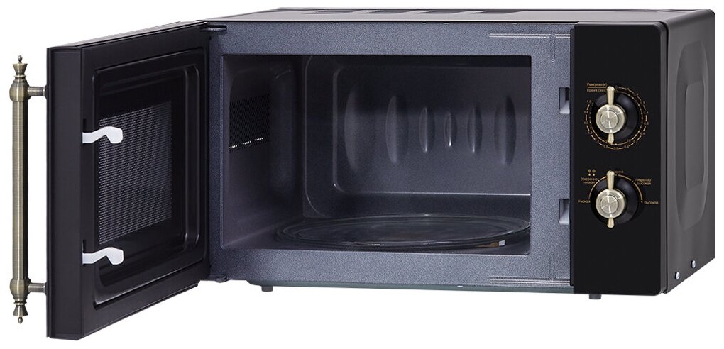 Микроволновая печь HIBERG VM-4288 BR черная ретро - фотография № 5