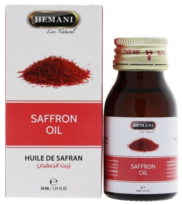 Масло Шафрана (Кумкумади) Хемани (Saffron Oil Hemani), 30 мл.