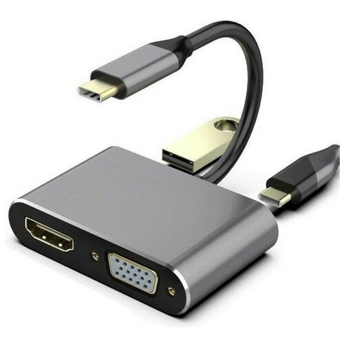 Переходник USB Type-C - HDMI/USB3.0/USB Type-C/VGA, Telecom (TUC055) переходник usb type c hdmi usb3 0 usb type c vga telecom tuc055