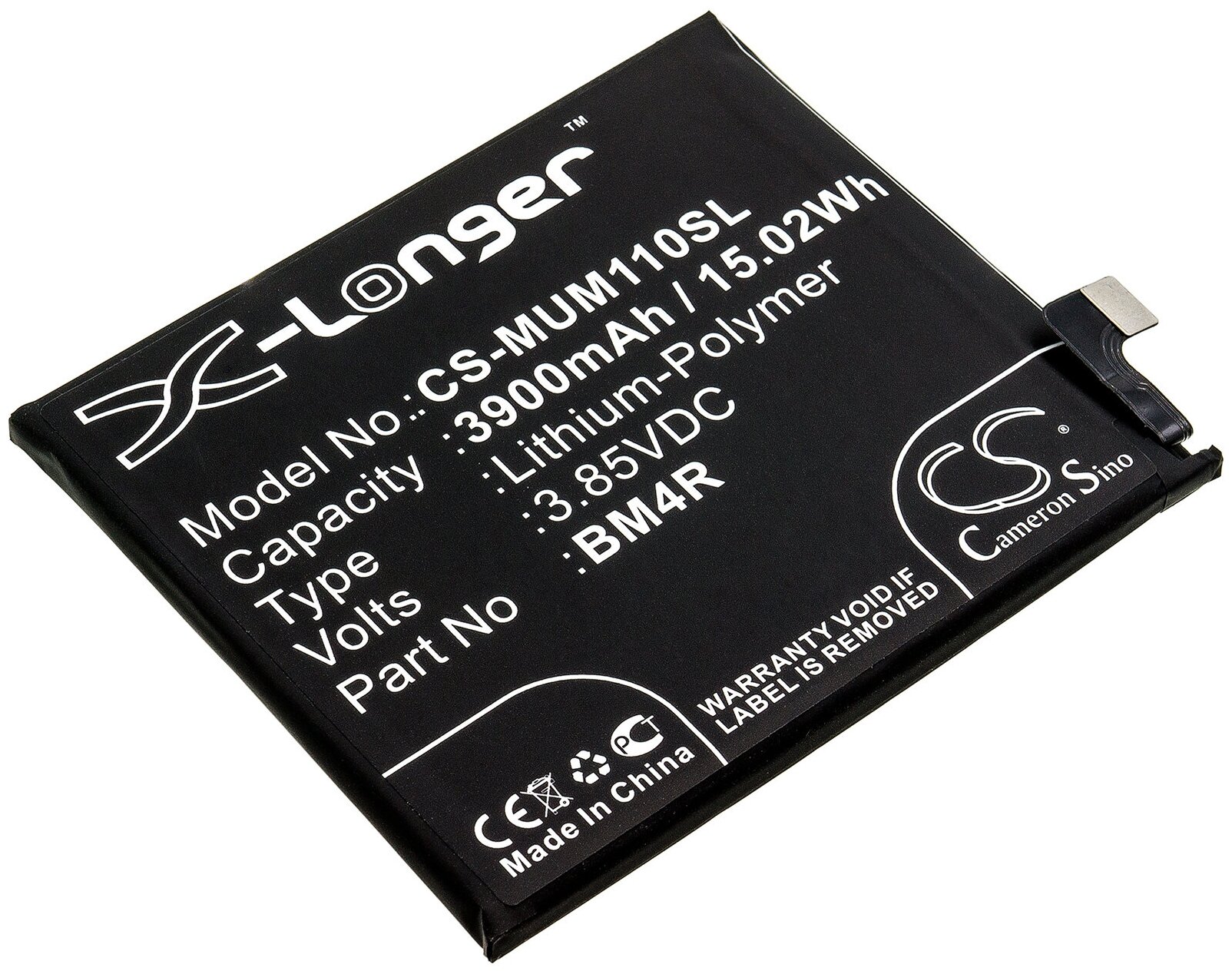 Аккумулятор CS-MUM110SL BM4R для Xiaomi Mi 10 Lite 385V 3900mAh 1502Wh 1920₽