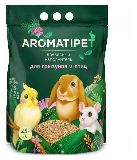 Древесный наполнитель "AromatiPet" 2,5л./1,5кг для Грызунов и Птиц - фотография № 2