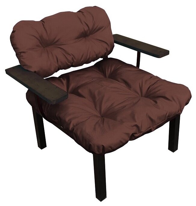 Кресло дачное, коричневая подушка - фотография № 2