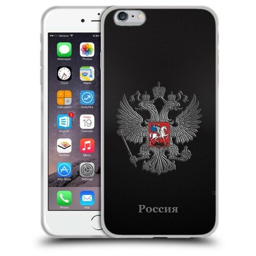 Дизайнерский силиконовый чехол для Iphone 6 Plus/6s Plus Флаг и герб России