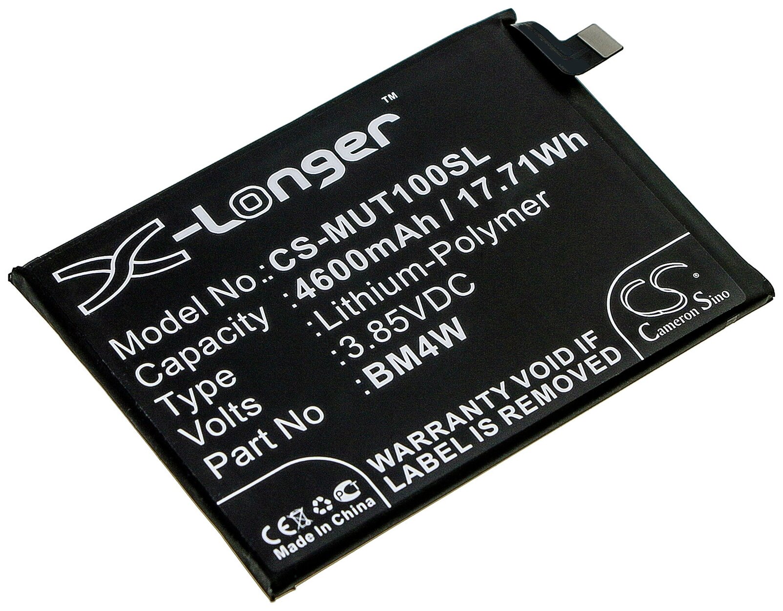Аккумулятор CS-MUT100SL BM4W для Xiaomi Mi 10T Lite Redmi Note 9 Pro 385V 4600mAh 2260₽