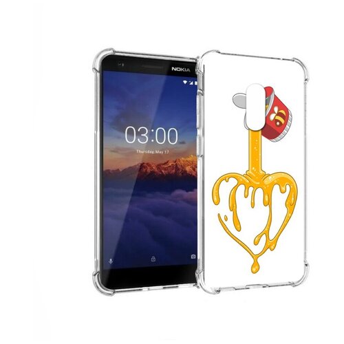 Чехол задняя-панель-накладка-бампер MyPads медовое сердце для Nokia 3.1 противоударный чехол задняя панель накладка бампер mypads медовое сердце для nokia 3 1 plus противоударный