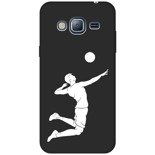 Матовый чехол Volleyball W для Samsung Galaxy J3 (2016) / Самсунг Джей 3 2016 с 3D эффектом черный матовый чехол hockey для samsung galaxy j3 2016 самсунг джей 3 2016 с эффектом блика черный